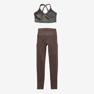 EUC Offline by Aerie The Hugger Ribbed Brown Set